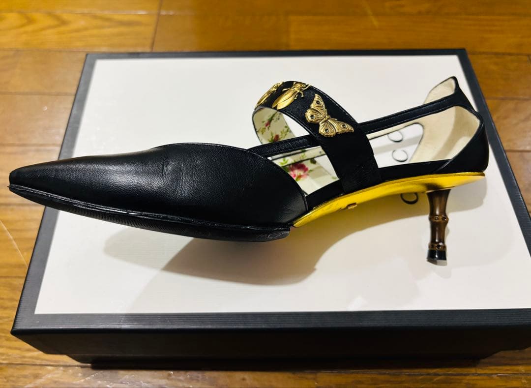 値下】美品 gucci グッチ バンブーヒール パンプス 37.5 ミケーレ