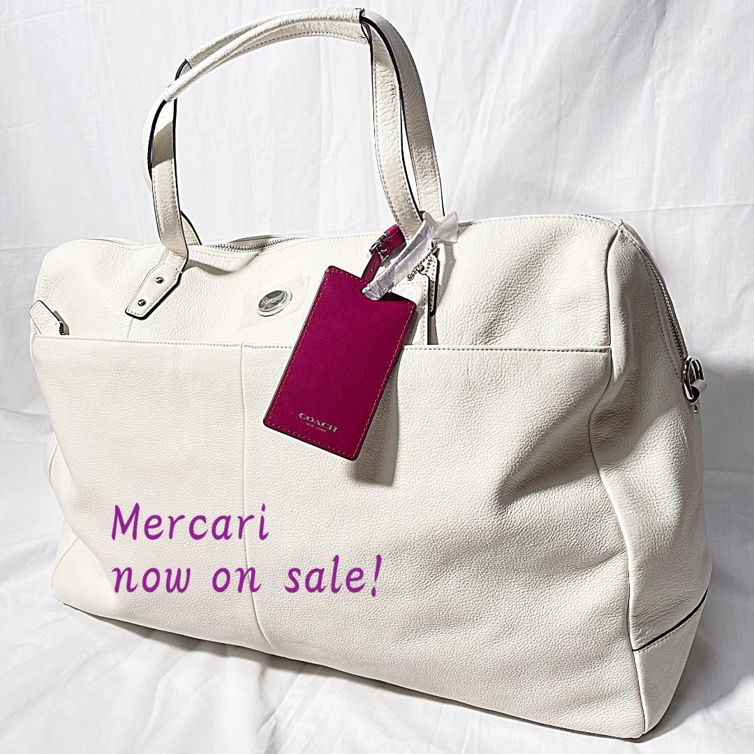 未使用 COACH コーチ レザー ボストンバッグ ホワイト 2way COACH - コーチCOACHボストンバッグ≫ショルダー2way上品で定番の人気