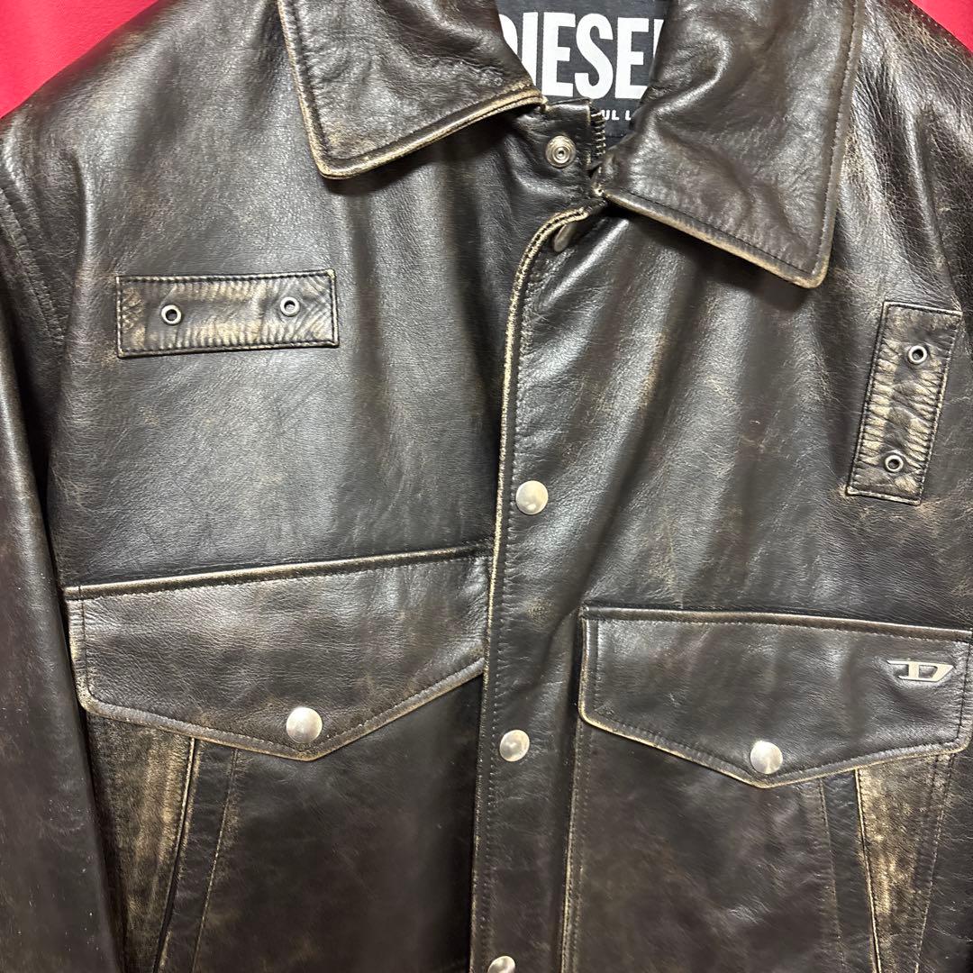 DIESEL レザージャケット ブラック グレン マーティンス - メルカリ