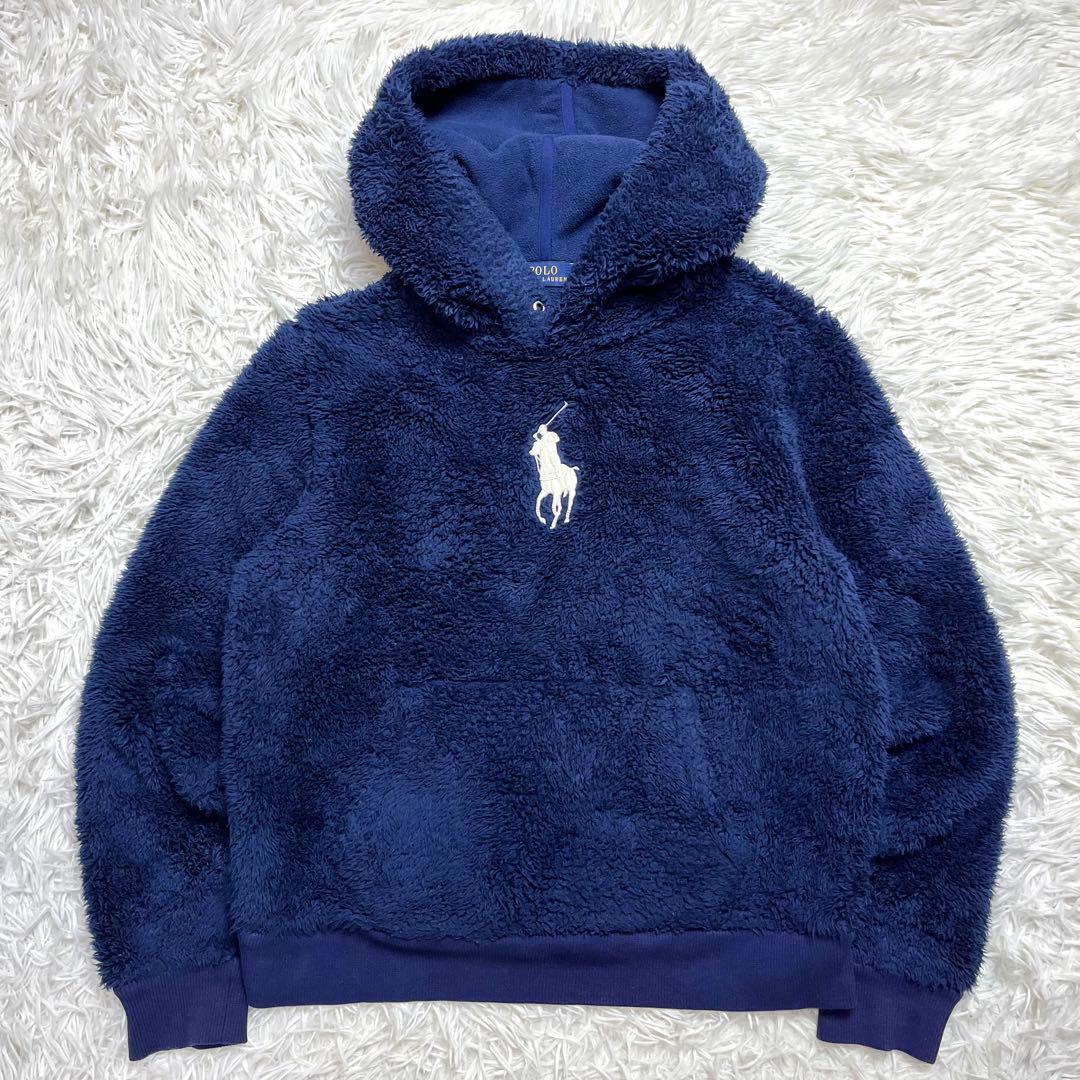 ポロラルフローレン ボアパーカー S ビッグポニー もこもこ ネイビー