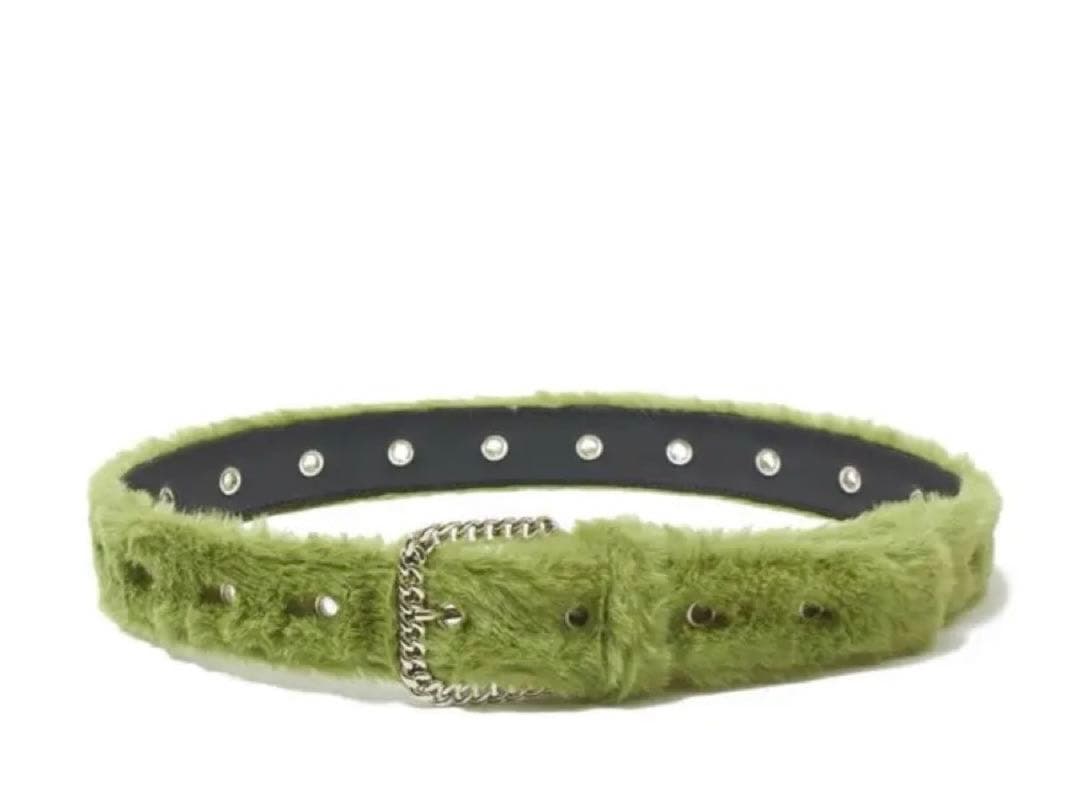 AFB FUR BELT GREEN L - メルカリ