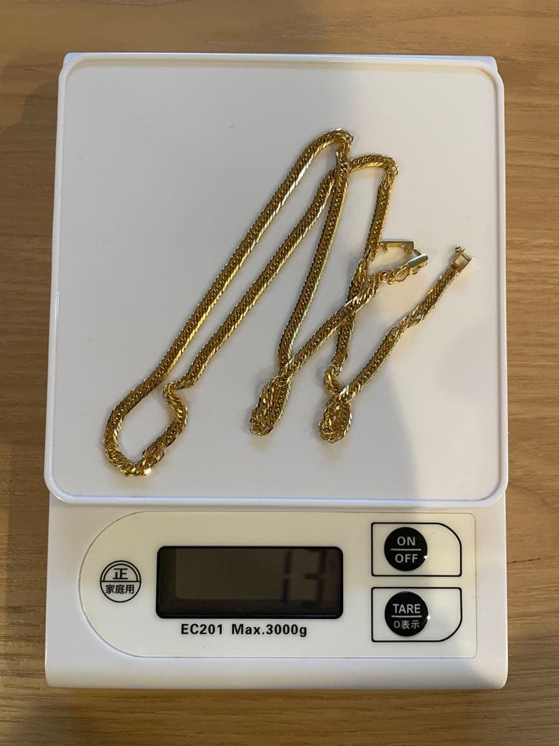 の*様 K18 8面トリプル喜平チェーンネックレス 50cm 12.5g