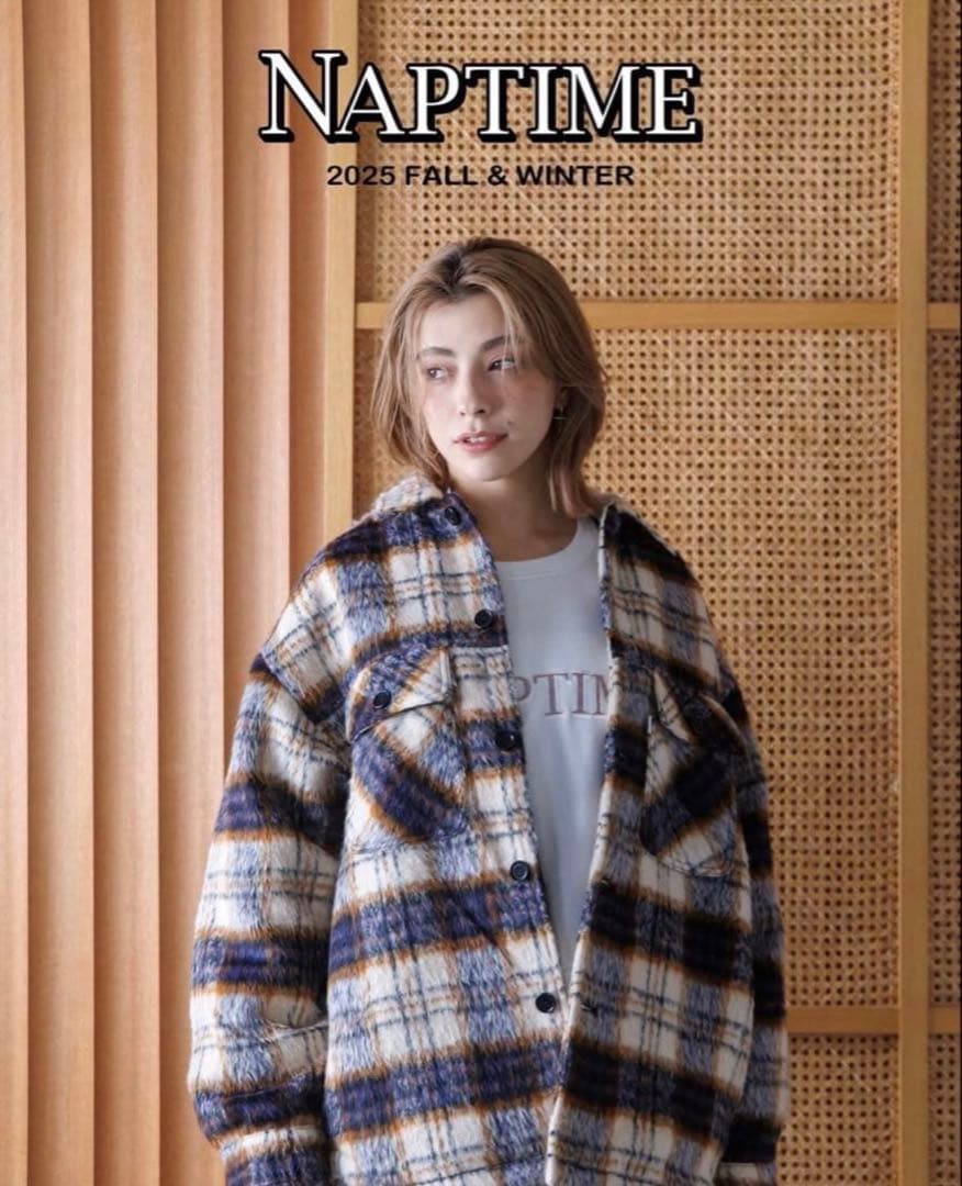 ⭐️未開封新品⭐️NAPTIME チェック中綿ジャケット アイボリー M