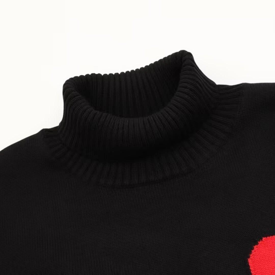 ami ハート刺繍 ニットセーター 黒 - メルカリ