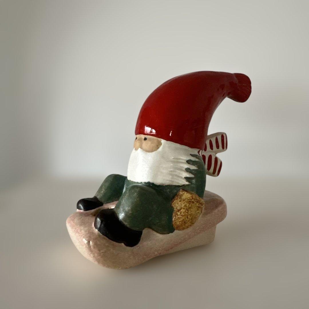 リサラーソン トムテ　サンタクロース 置物 陶器 lisa larson（リサ・ラーソン）サンタのオブジェ ストレスサンタ