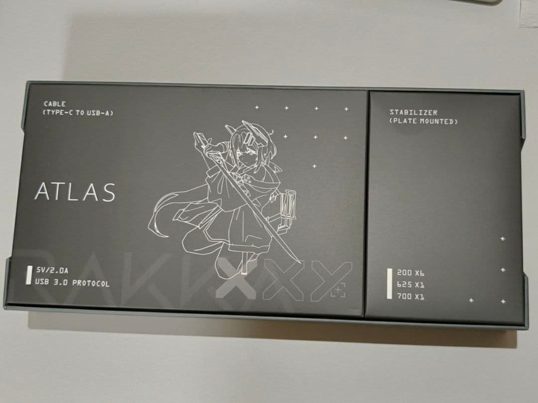 RAKKA 60 ATLAS スイッチ付 2.25U+1.25U+2.75U分割