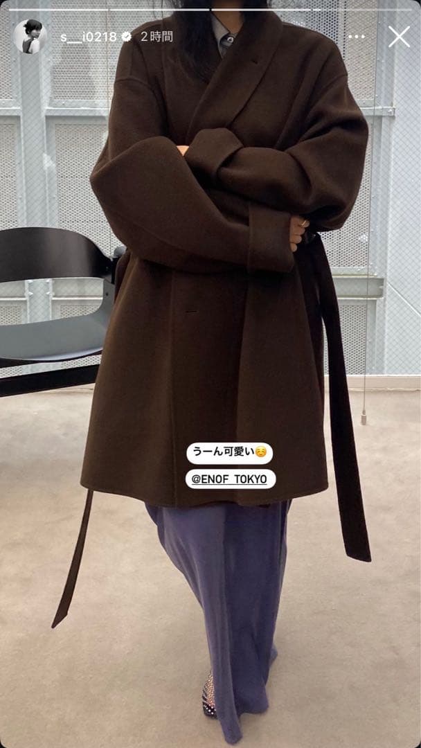 ENOF イナフ wool rever half coat ブラウン 02 - メルカリ