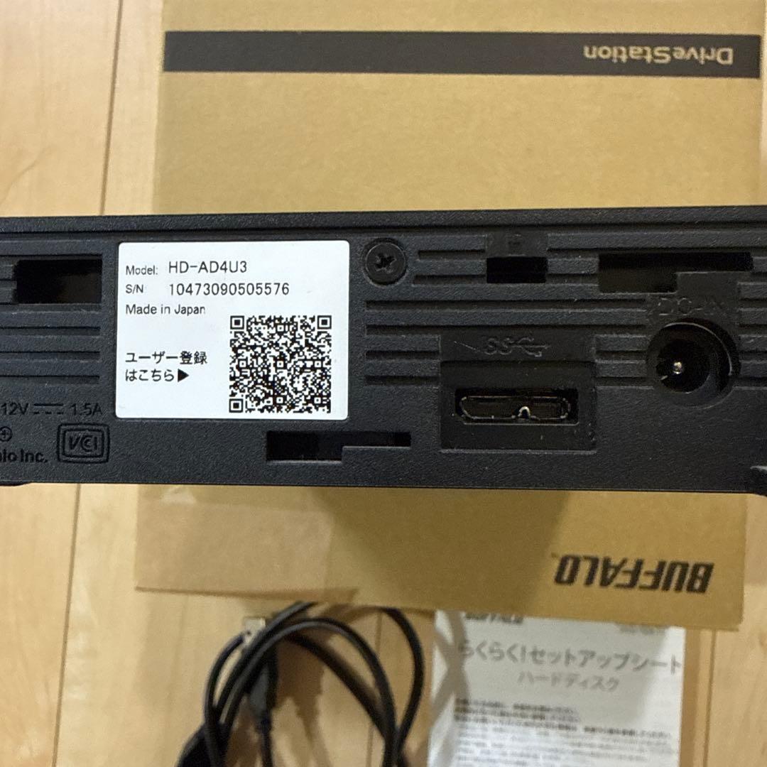 BUFFALO HD-AD4U3 外付けHDD ブラック[ジャンク扱い] - メルカリ