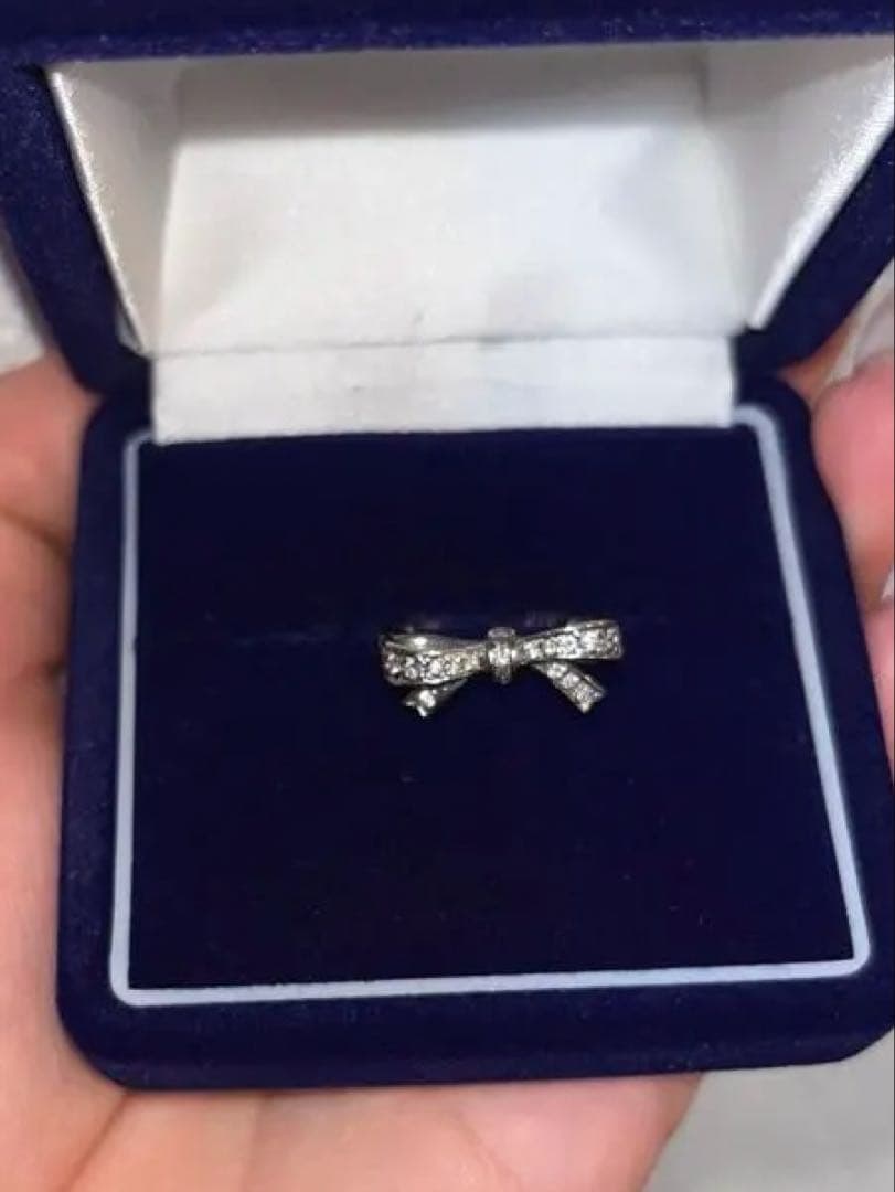 k18 wg リボン ダイヤ リング ホワイトゴールド 8号 レディース リング ダイヤモンド リボン 指輪 K18 WG ホワイトゴールド