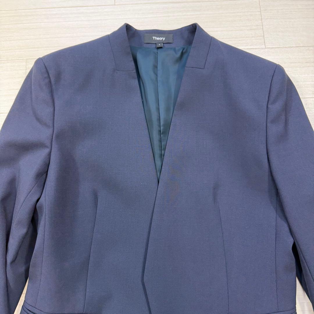 極美品 Theory TAILOR 近年 現行タグ ノーカラー パンツスーツ - メルカリ