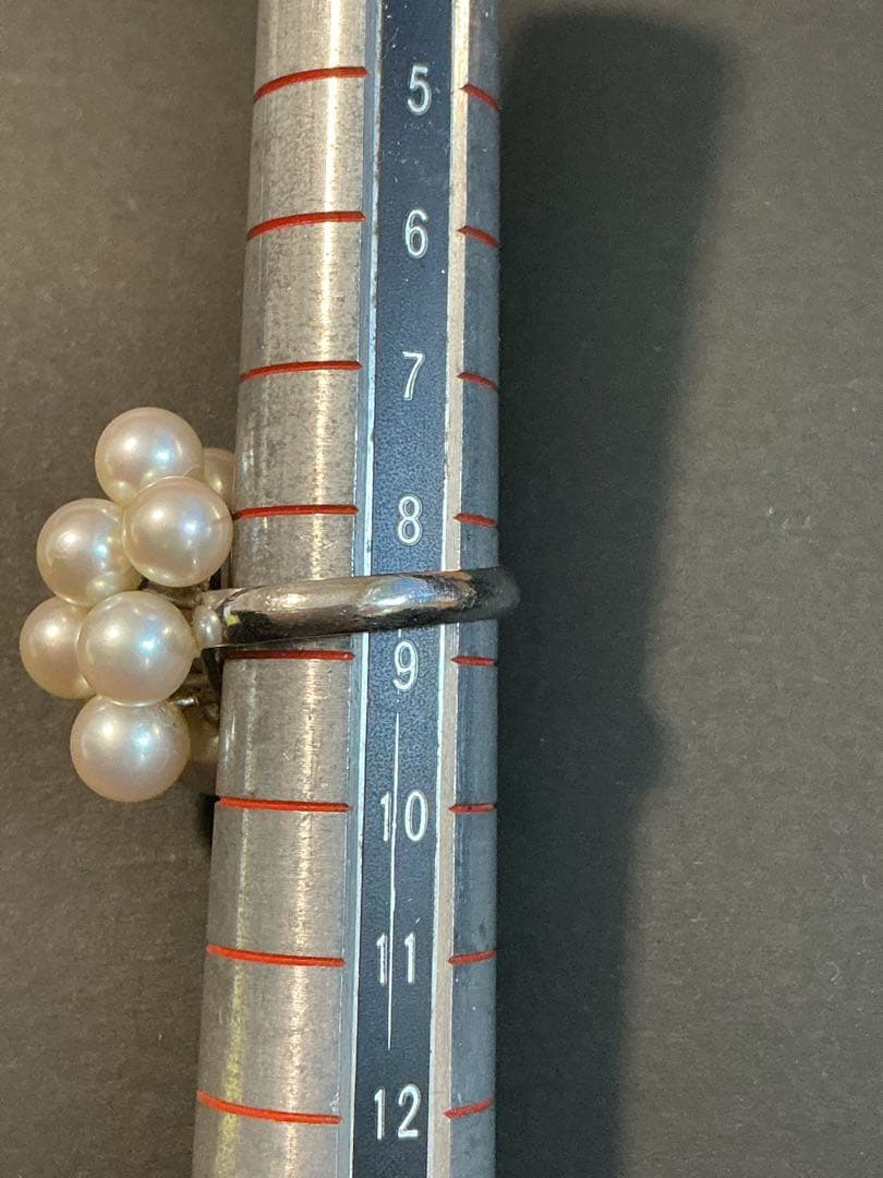 ま*♪様 刻印有り！本物保証！PT900 天然パールリング！8.5号 8.14g