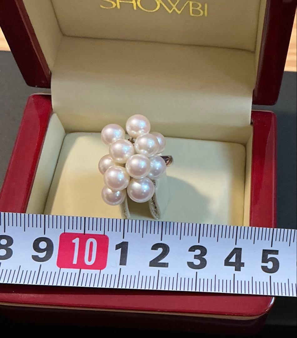 ま*♪様 刻印有り！本物保証！PT900 天然パールリング！8.5号 8.14g