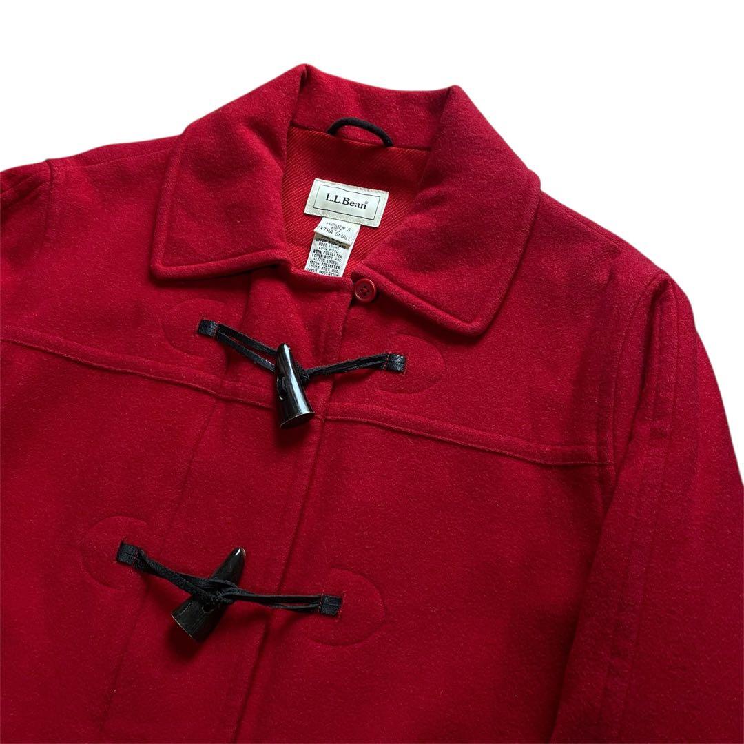 L.L.Bean　ダッフルコート　赤　レッド　ウールコート　アウトドア　メルトン