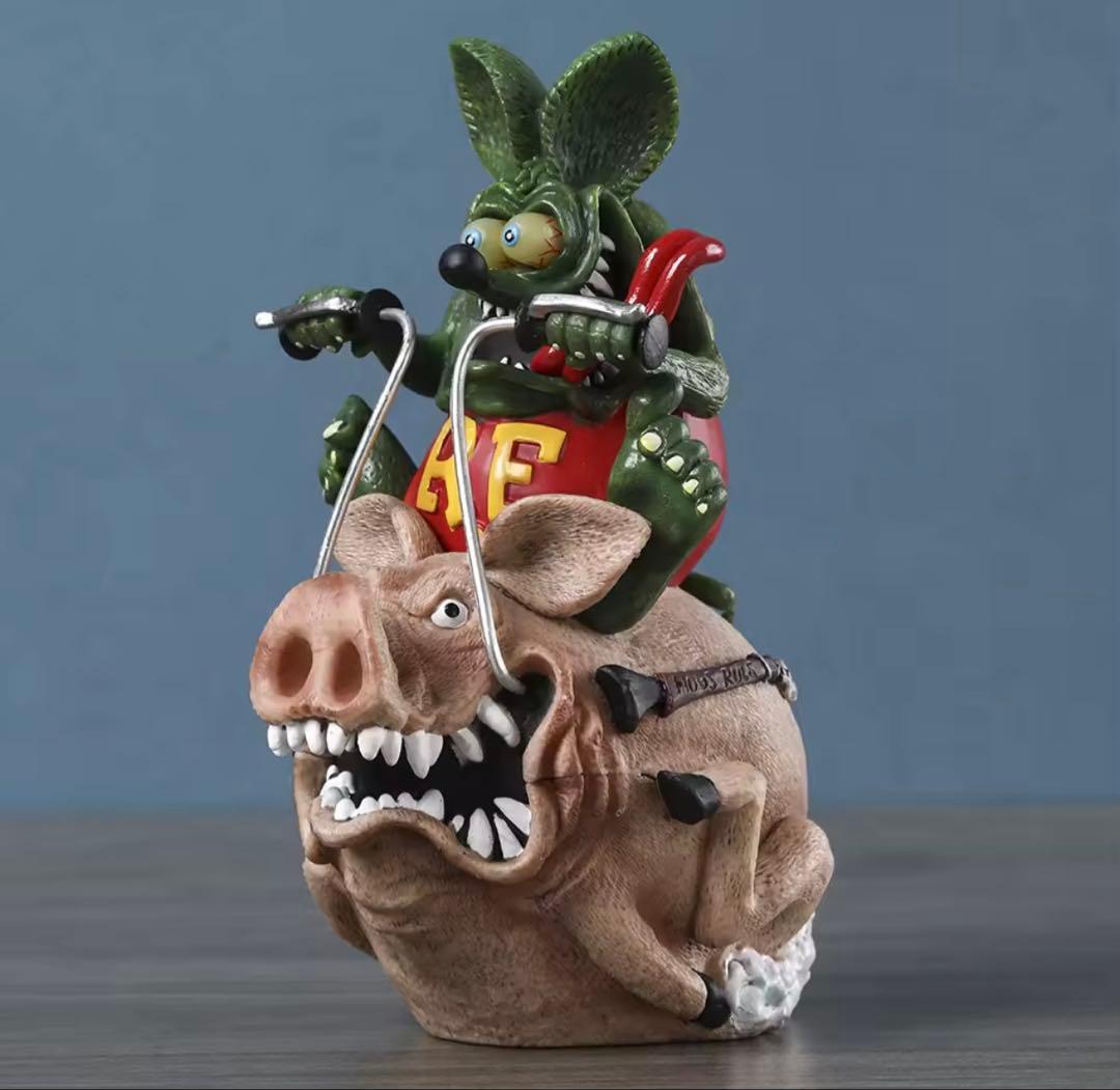 Roth Rat Fink ラットフィンク フィギュアバイク 豚 アメトイ