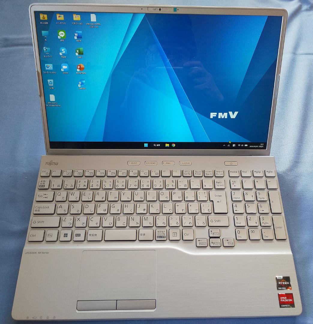 Windowsノート本体 AH50/G2 Ryzen7 5700U/512G/16G/B.R/Office ノートパソコン LIFEBOOK AH50/G2 メタリックブルー FMVA50G2L [15.6型