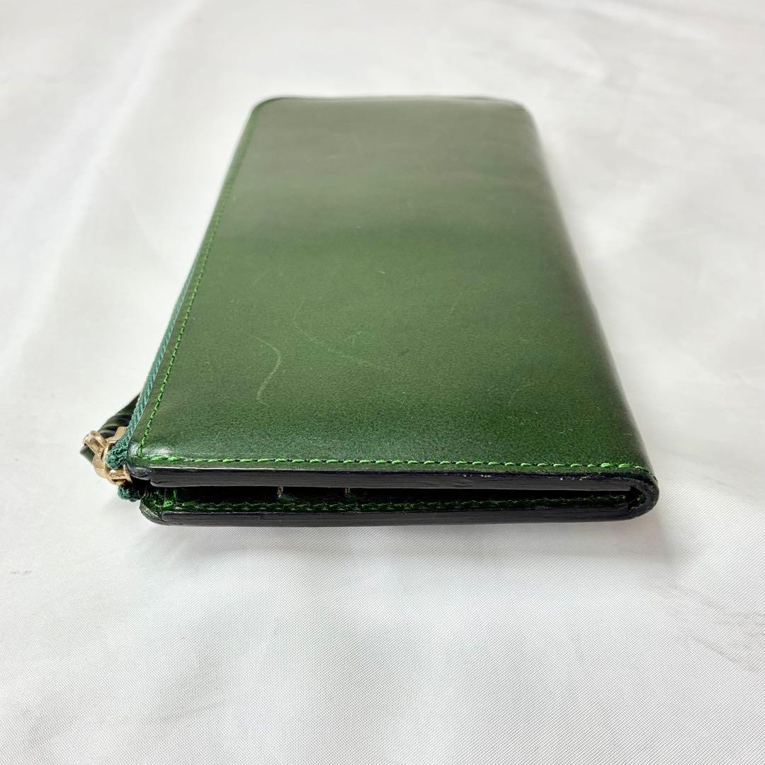 美品】 ムネカワ L字ファスナー長財布 クラムロング オールレザー ロゴ