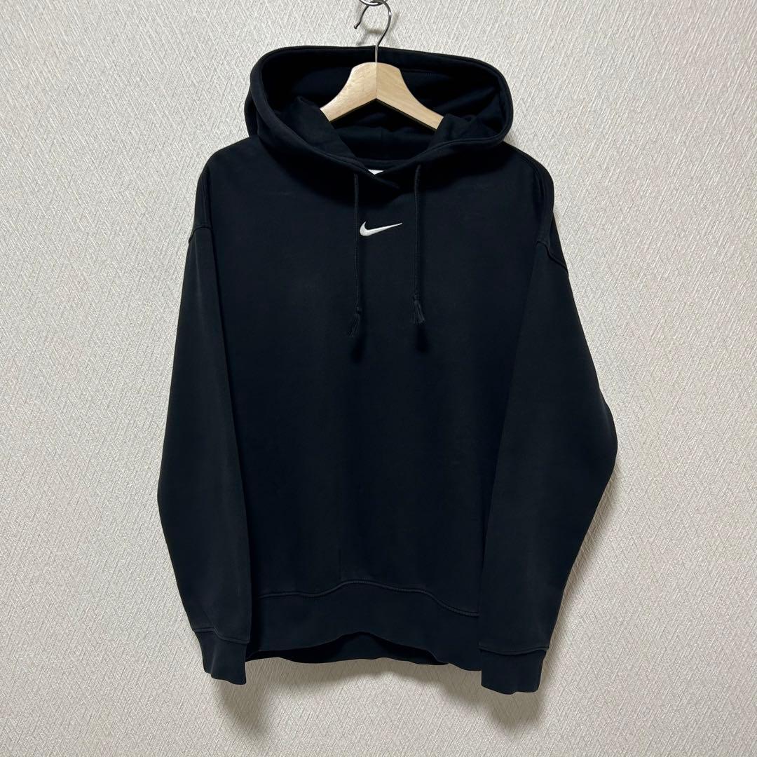 NIKE ナイキ センターロゴ パーカー ブラック S - メルカリ