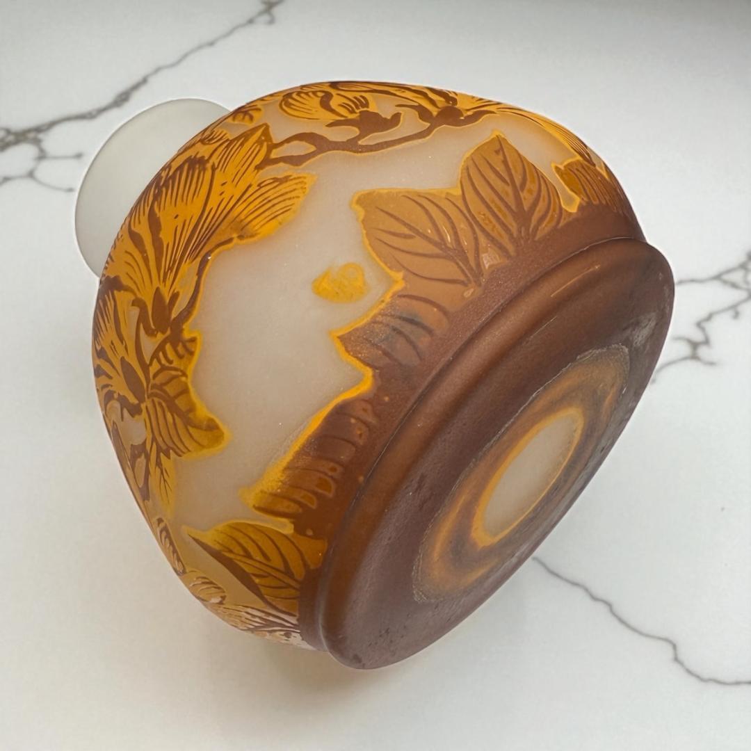 EmileGalle 【証明書付属】ガレ復刻 花モチーフ 花瓶 カメオガラス