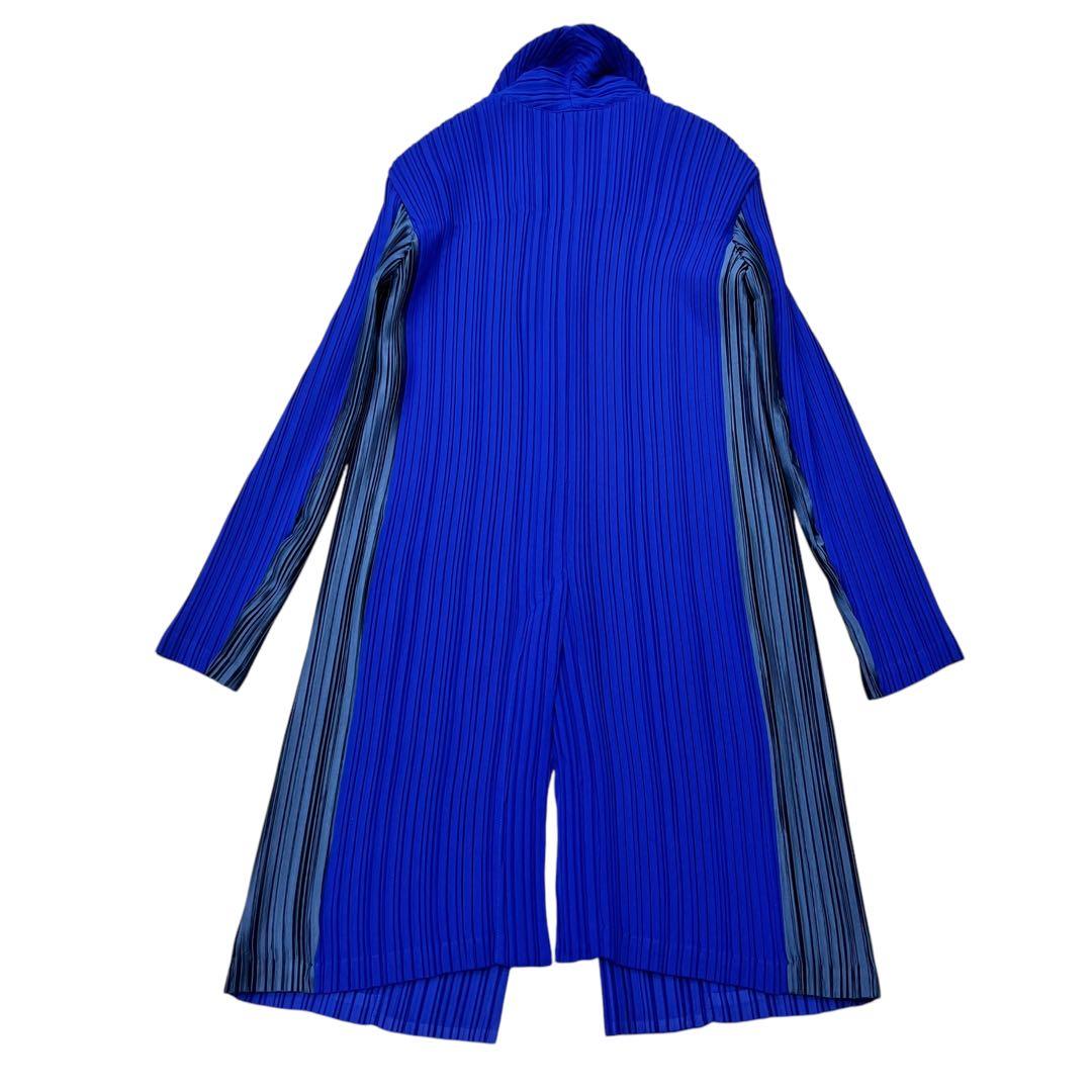 イッセイミヤケ プリーツ ロングジャケット コート 羽織り ロイヤル