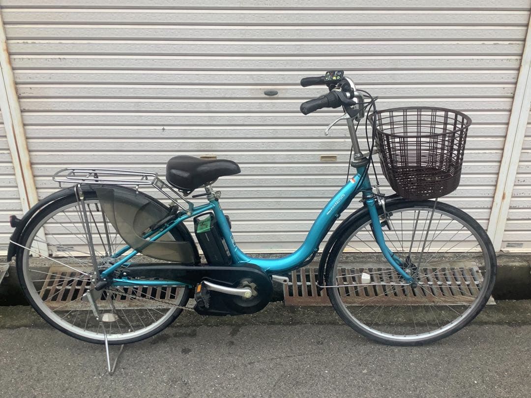 ヤマハ新機種電動アシスト自転車pas natura26インチブルーアルミボディー 電動自転車 ヤマハ PAS Natura 26インチ ブルー 8.7ah 2014年頃 前後