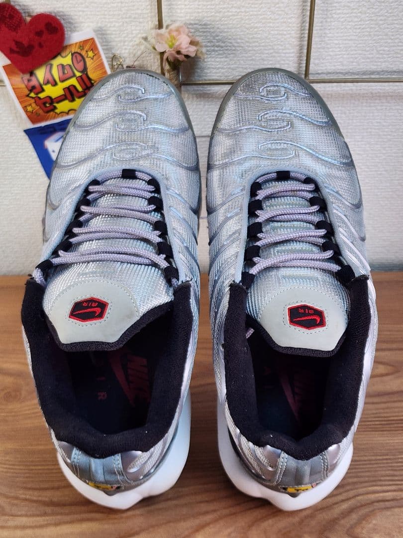 【希少カラー】NIKE エアマックスプラス 25.5cm 銀×赤 状態良好