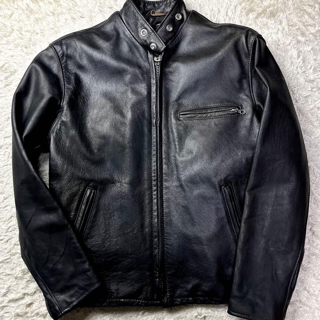 40インチ/ライナー付✨ショット シングルライダース レザージャケット