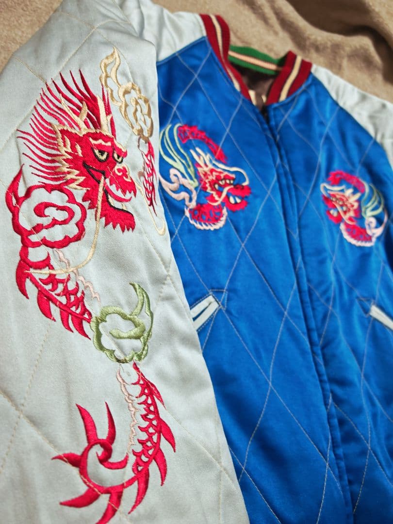 テーラー東洋 2面用 虎龍鷲 日本限定 スカジャン 竹 サテン vintage