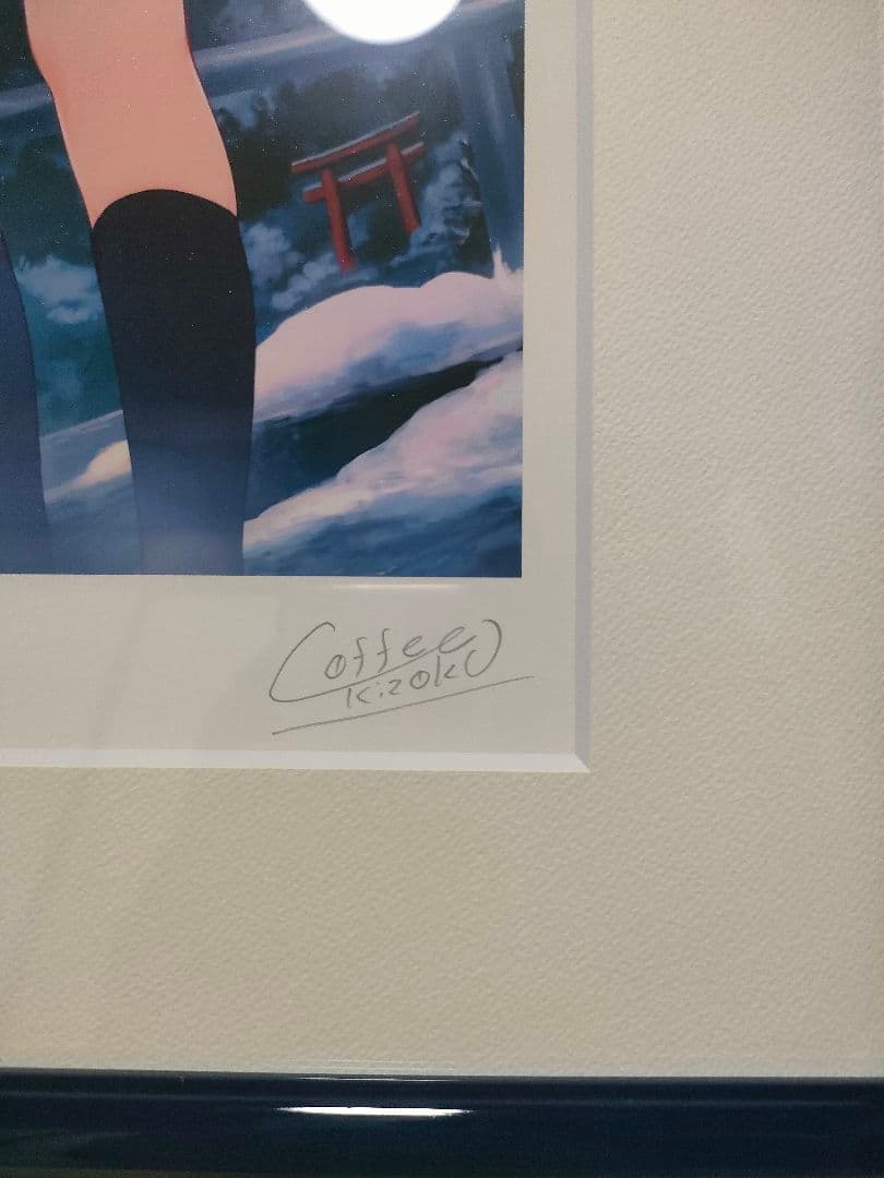 アールビバン 版画 珈琲貴族 冬のバス停と少女たち ミクスドメディア