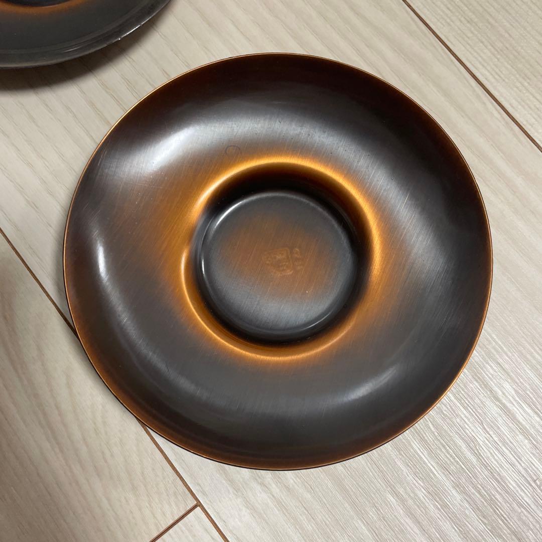 純銅 茶器セット 茶托揃い 茶筒 茶こぼし 茶托5枚 匙 島本製作所