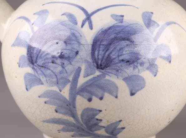 古美術 朝鮮古陶磁器 李朝 白磁 染付 水注 時代物 極上品 初だし品