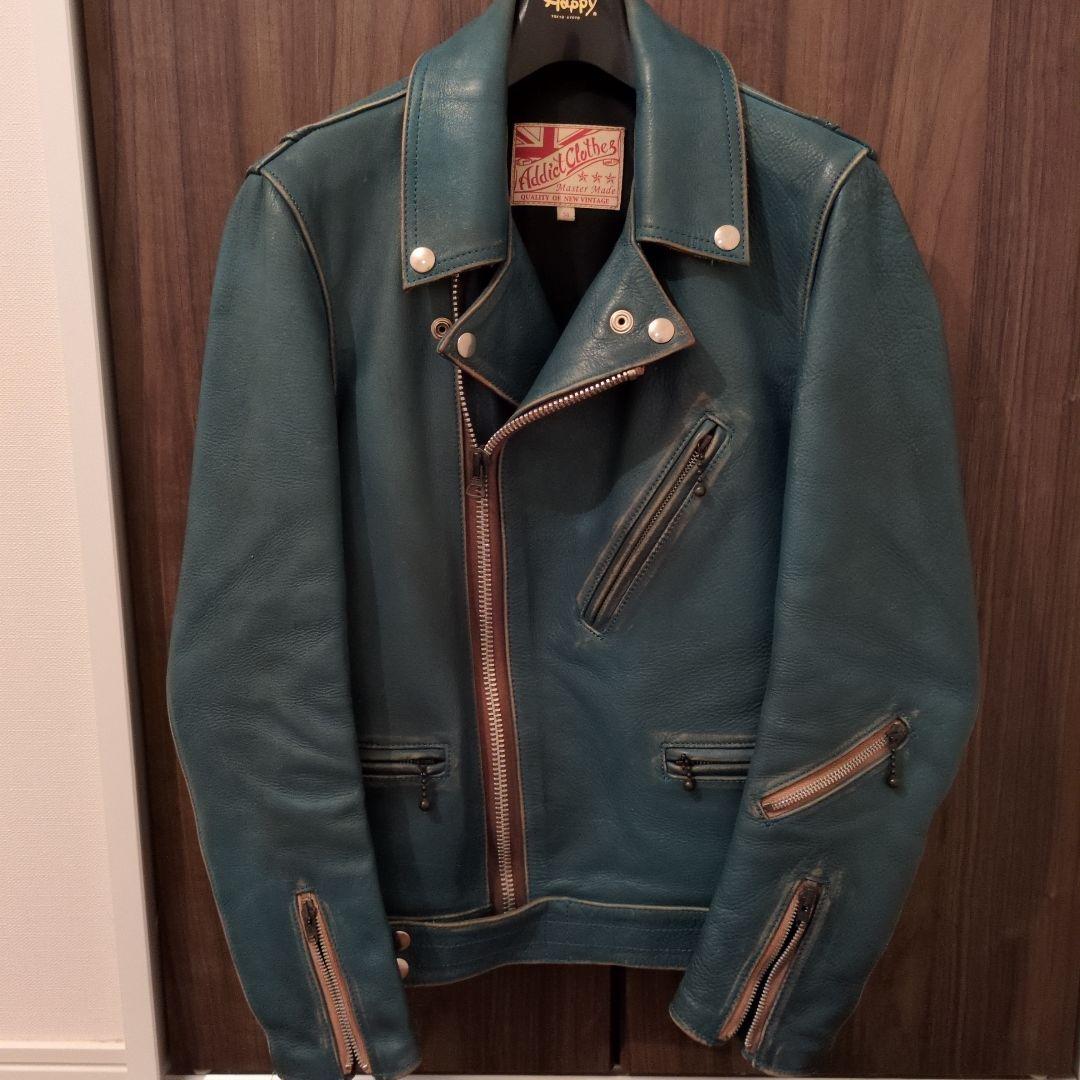 ひ*ろ様 Addict Clothes ダブルライダースジャケット 34 アディクトクローズ ADDICT CLOTHES DOUBLE RIDERS JACKET HORSE