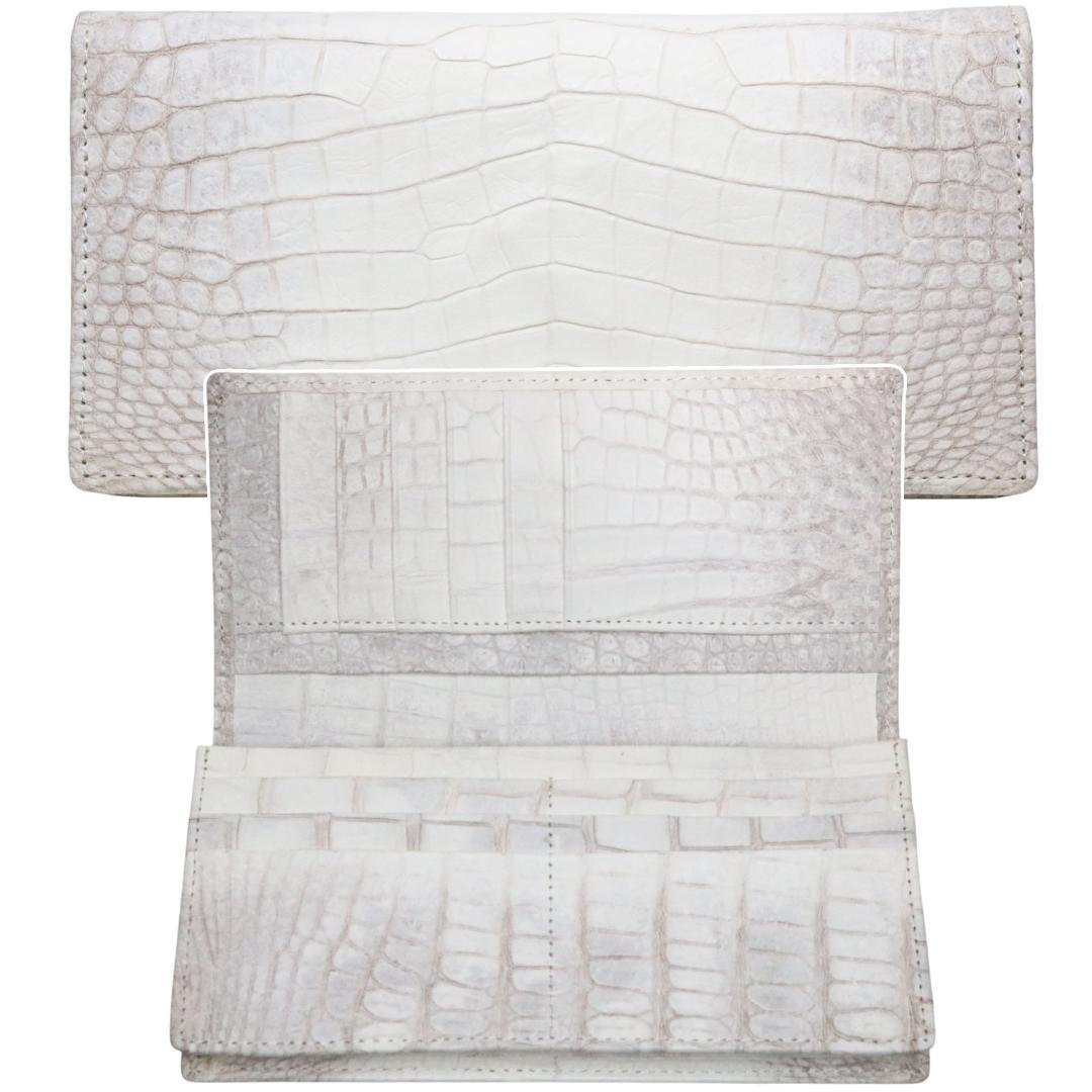 W53 超高級 極上仕上げ ヒマラヤクロコダイル 二つ折り長財布 新品 SIAMNESS シャムネス ヒマラヤクロコダイル 二つ折り長財布 財布