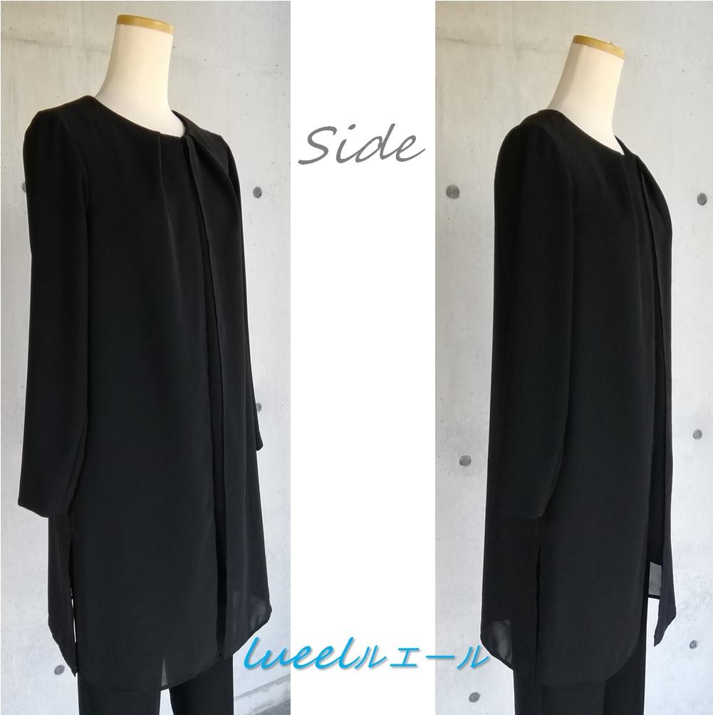 喪服　前開きで着やすいレイヤードチュニック《3L～6L》　135700ch-2