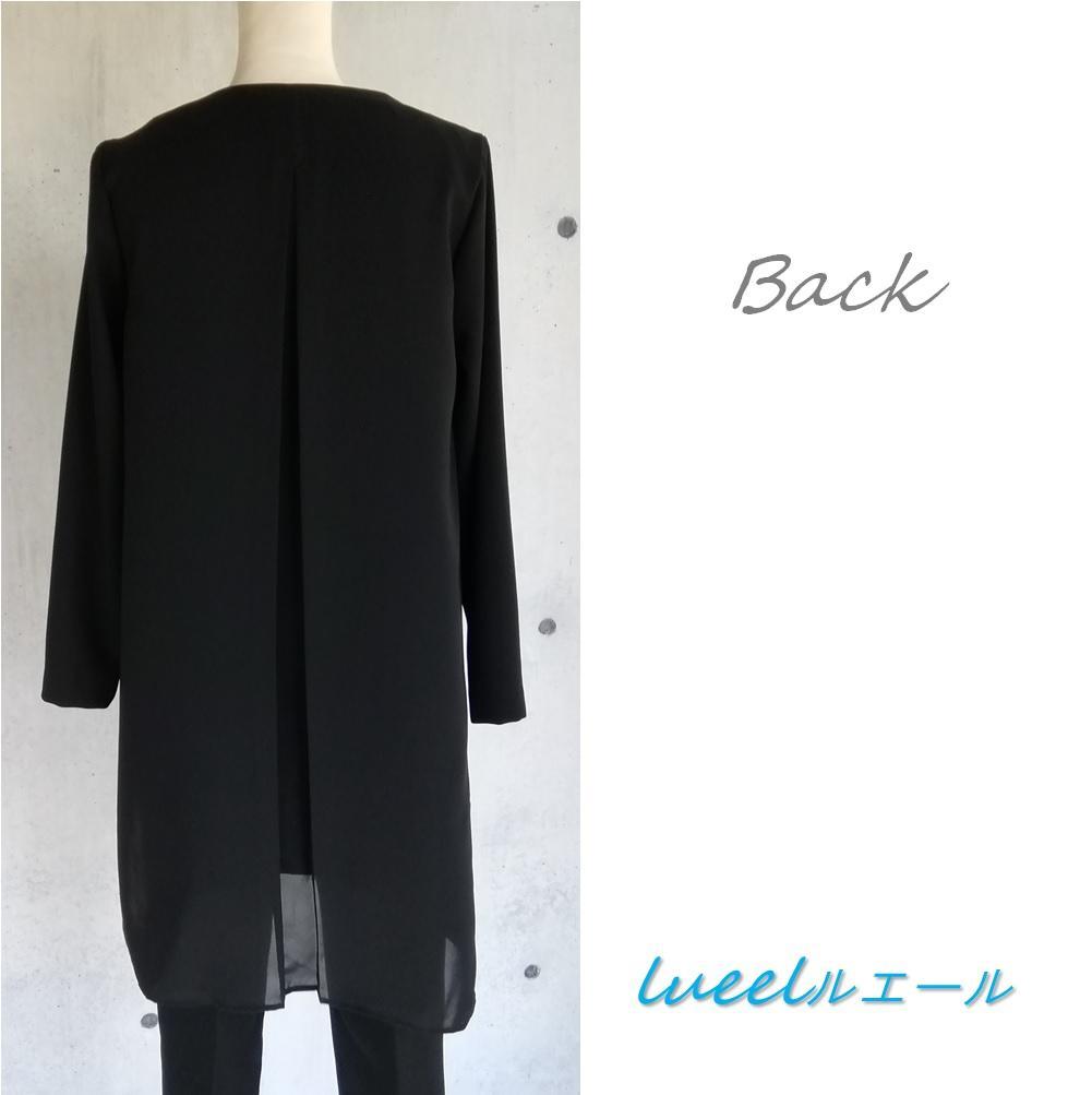 喪服　前開きで着やすいレイヤードチュニック《3L～6L》　135700ch-2