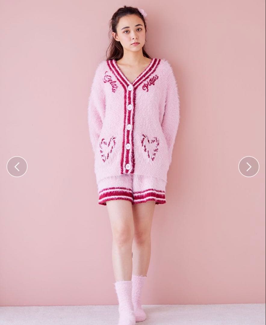 ジェラピケ】フェザーカーディガン&ショートパンツセット ラッピング済