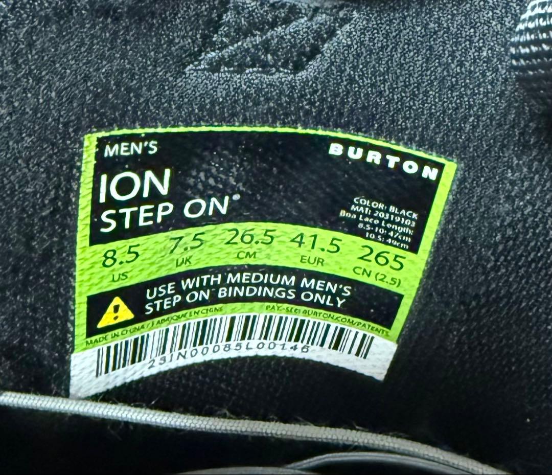 最終値下げ！　Burton ION STEP ON US 8.5 26.5cm