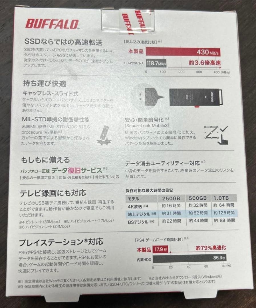 BUFFALO スティックSSD 1.0TB SSD-PUT1.0U3-BKC