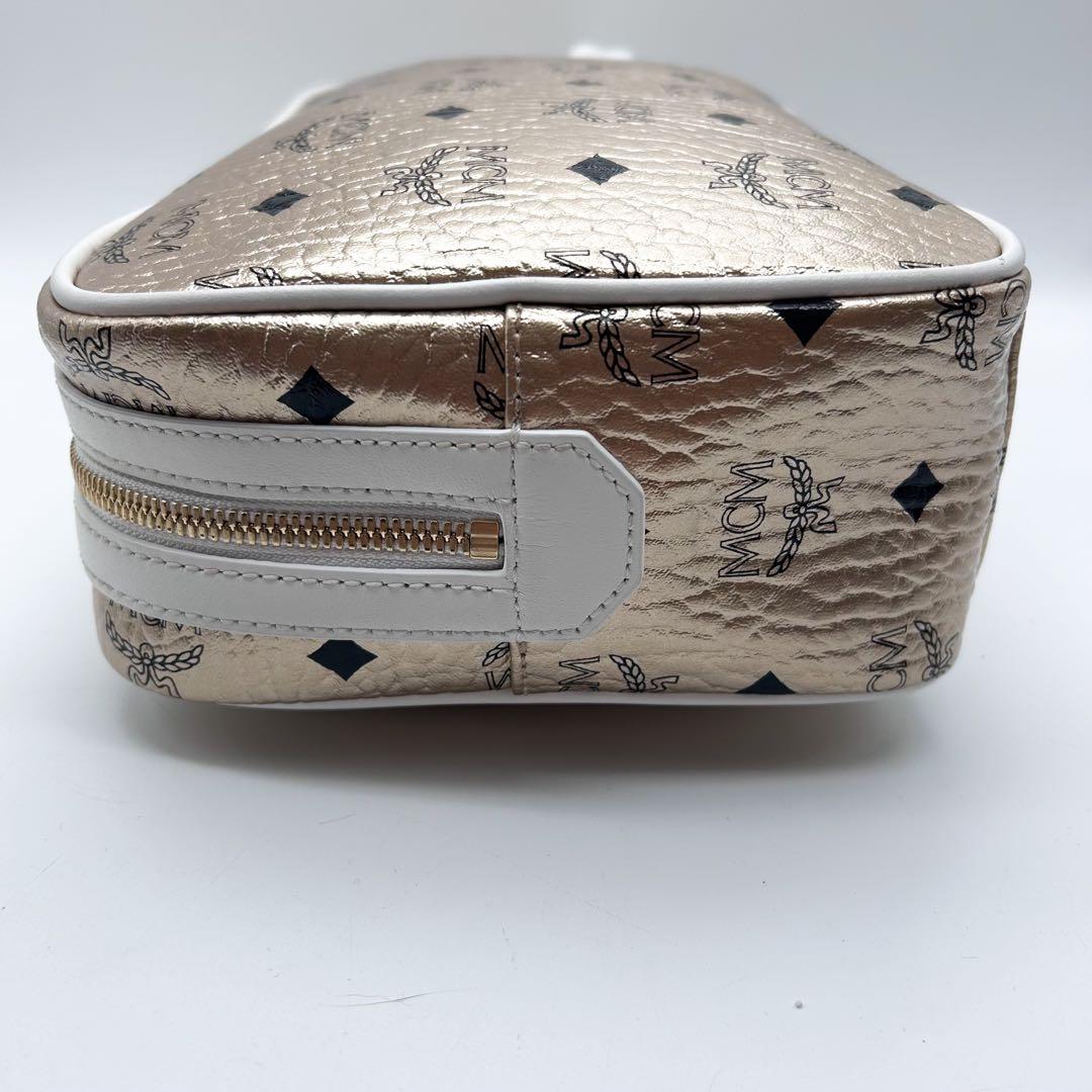未使用級】 MCM バッグ ポーチ シューズバッグ ヴィセトス柄 ゴールド