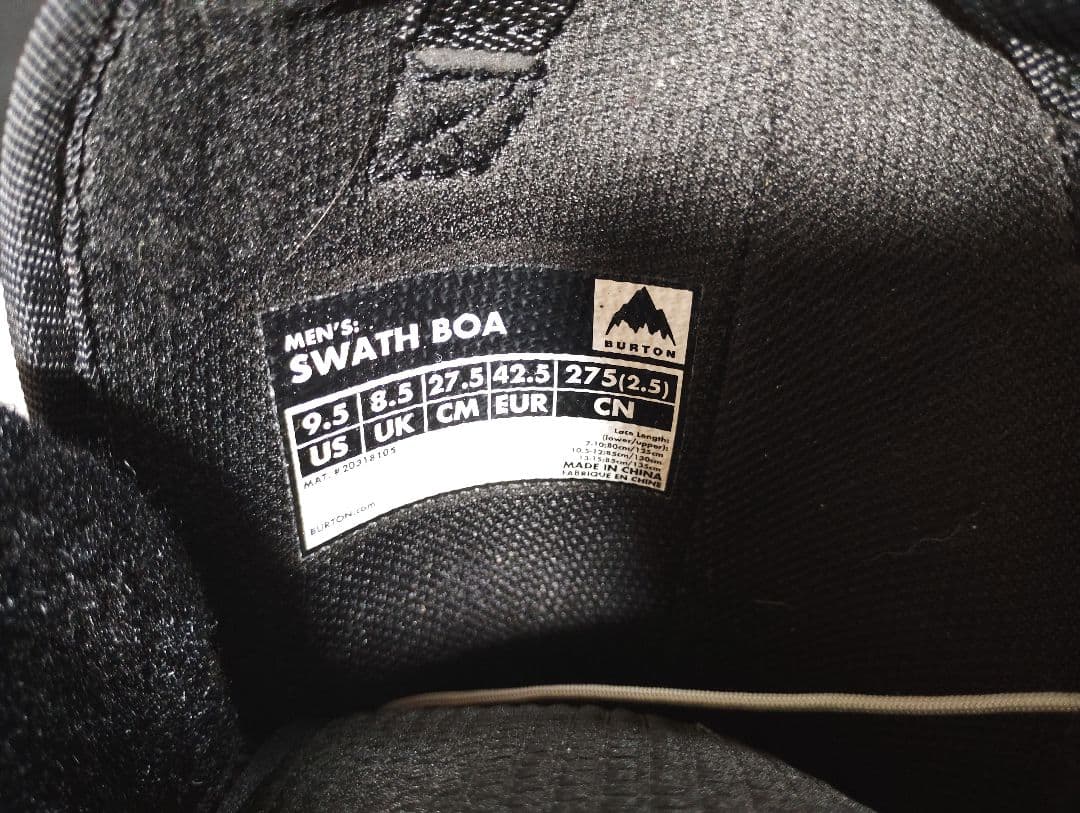 BURTON SWATH BOA 27.5cm Mushroom スノボ ブーツ