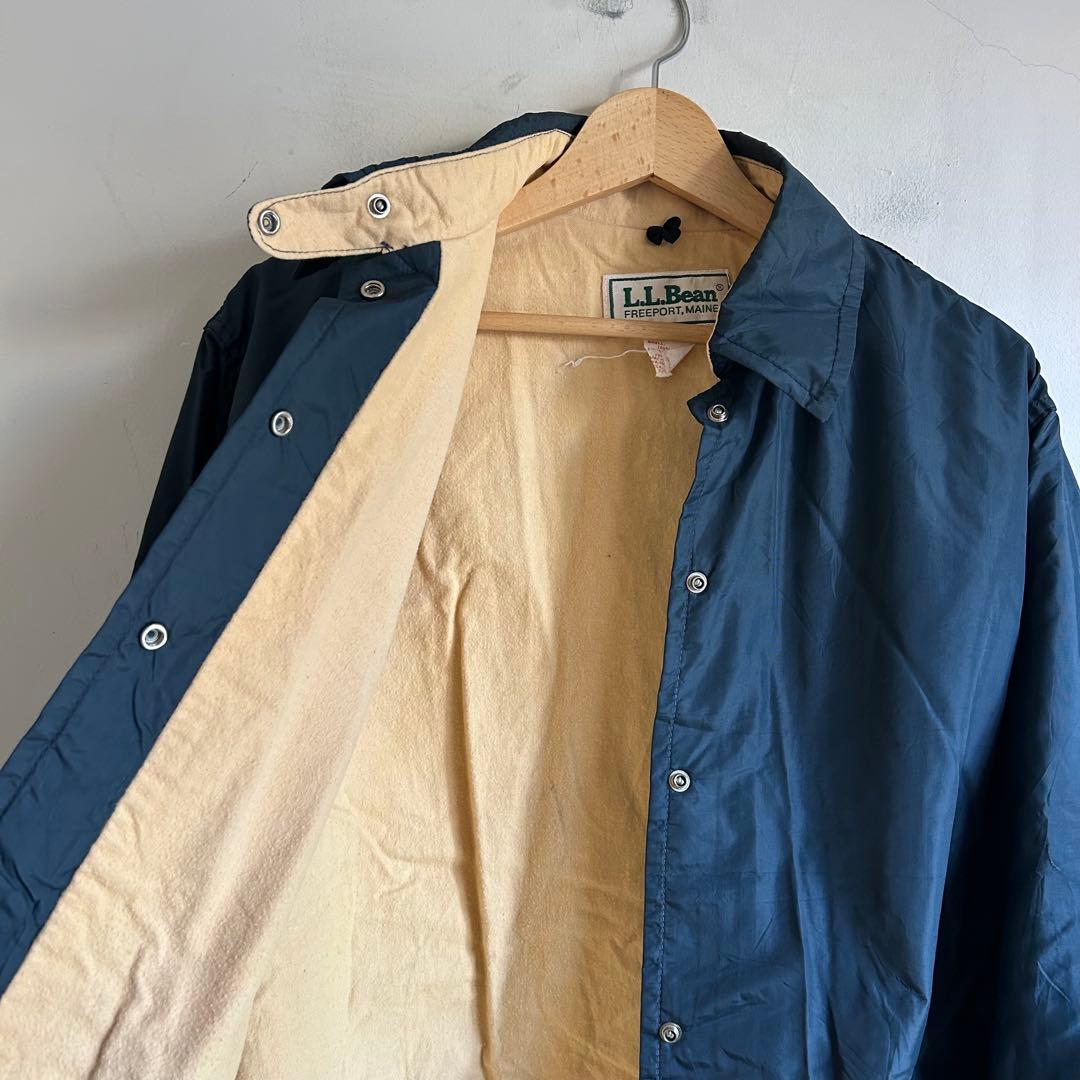 80S USA製 L.L.Bean チンスト コーチジャケット ネイビー