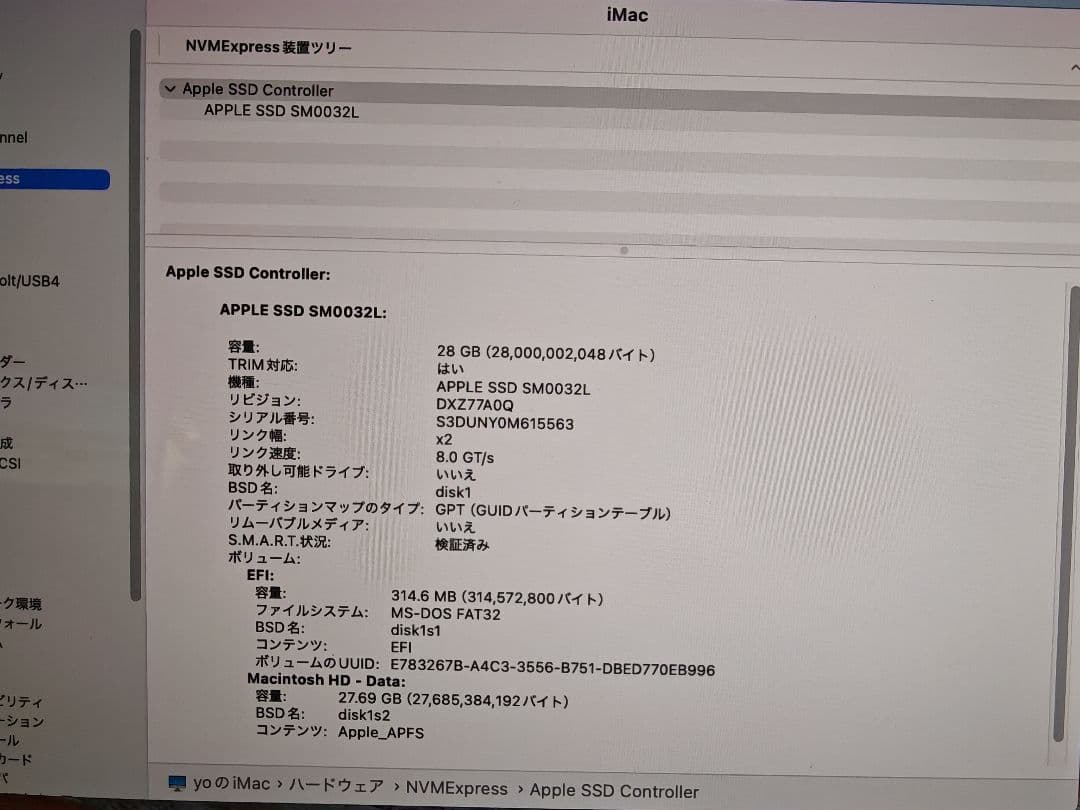 Macデスクトップ Apple iMac 2019 i5 16GB SSD HDD 1.03TB