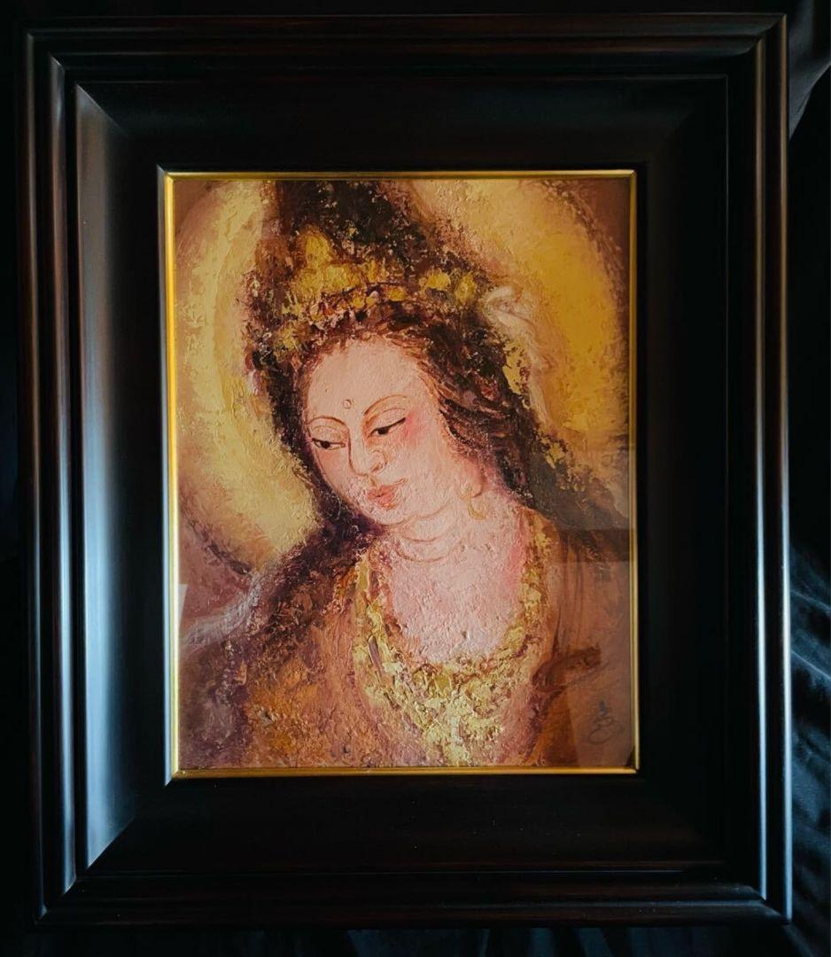 【真作保証】松浦至郎作 菩薩像 油彩 日本画 宗教画 真作保証】松浦至郎作 菩薩像 油彩 日本画 宗教画 真作保証】松浦至郎