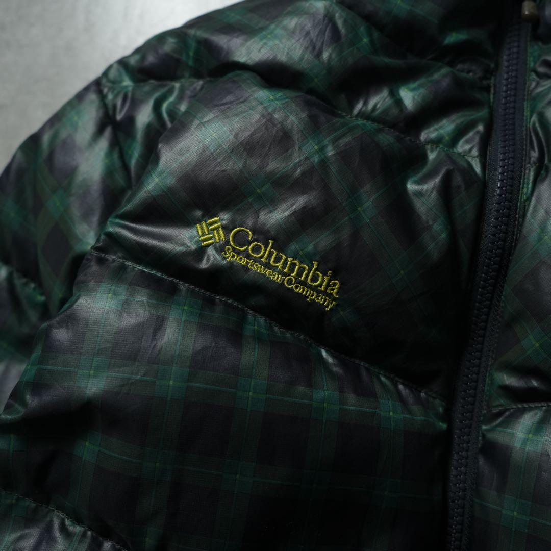 y2k Columbia パフジャケット チェック柄 ブラックウォッチ 短丈