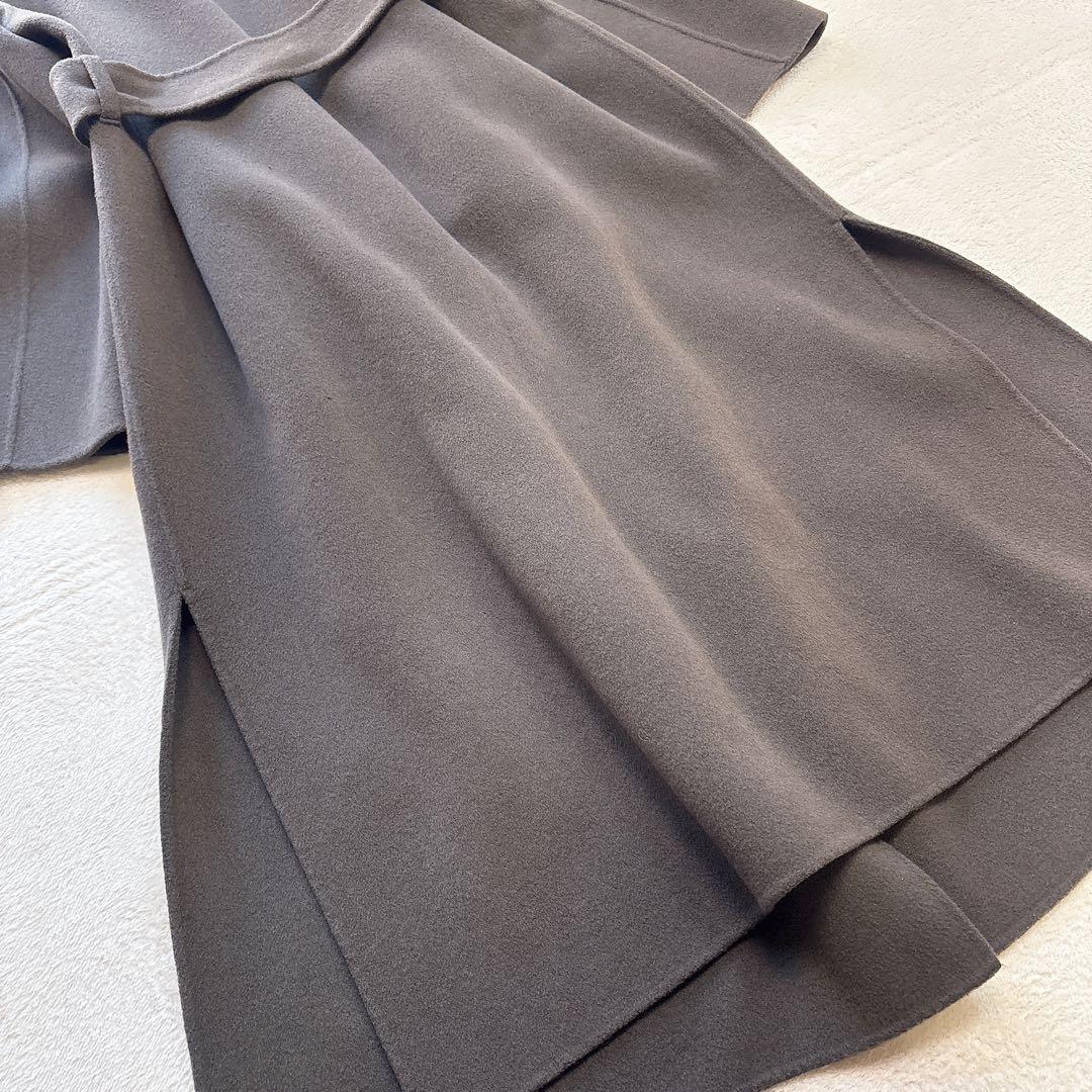 美品✨️ウール】ノーブル リバーノーカラーコート ロングコート