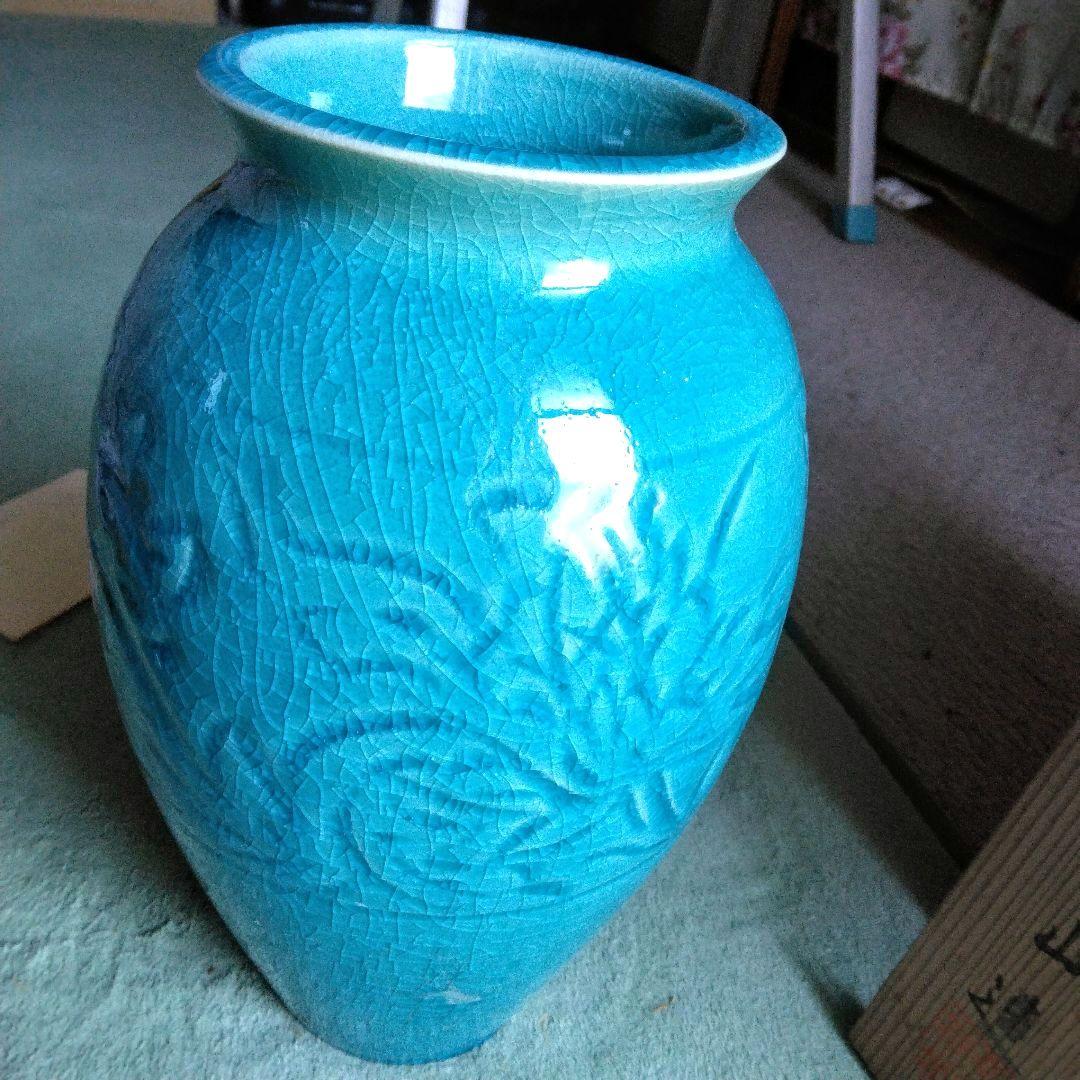 ☆青磁花瓶☆洛山窯☆富田洛山 - メルカリ