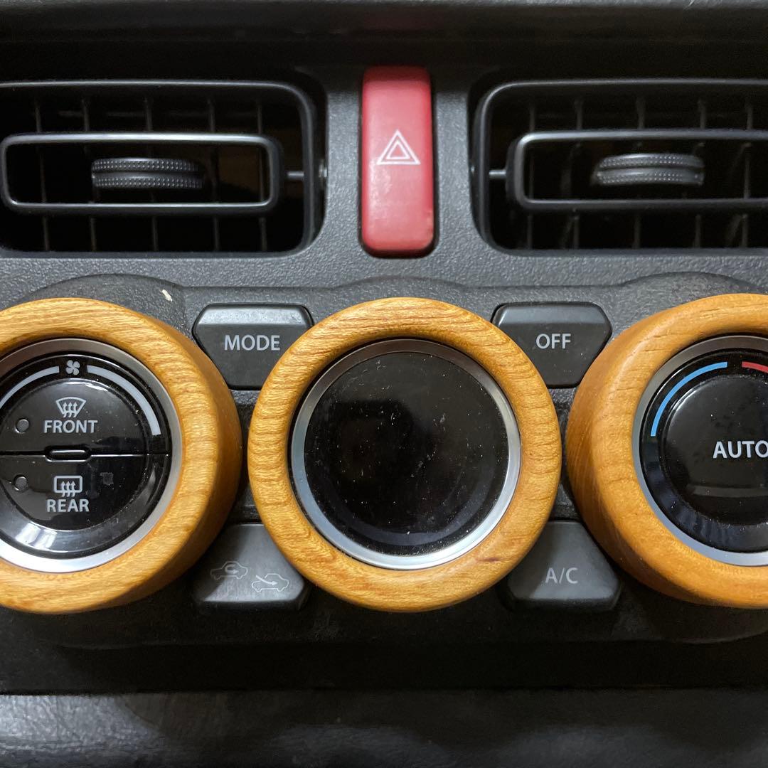 のらくま様用 ジムニーJB64《欅製》エアコンダイヤルリング3点セット