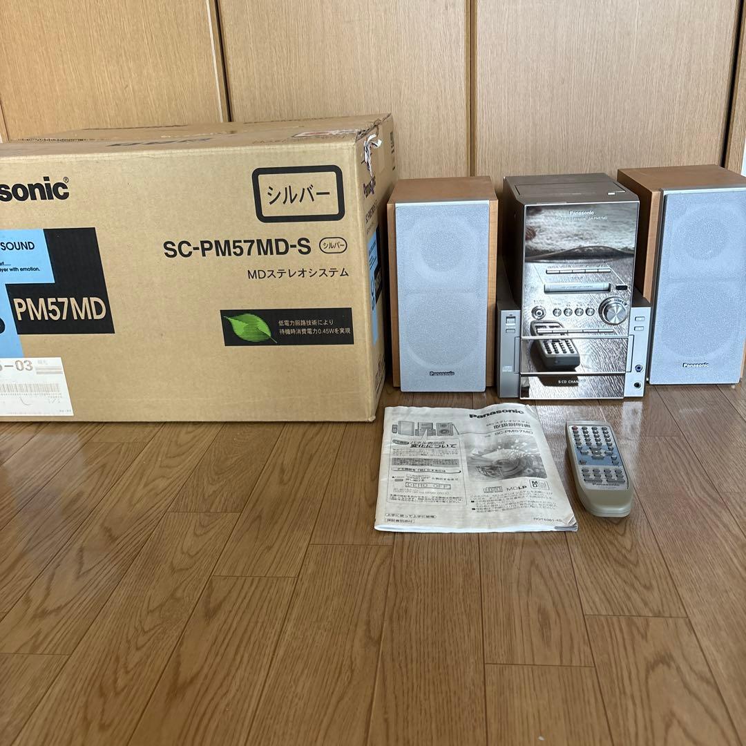 Panasonic SC-PM57MD ミニコンポ　CD5枚　箱あり 希少 レア Amazon.co.jp: Panasonic パナソニック SC-PM57MD-S シルバー MD