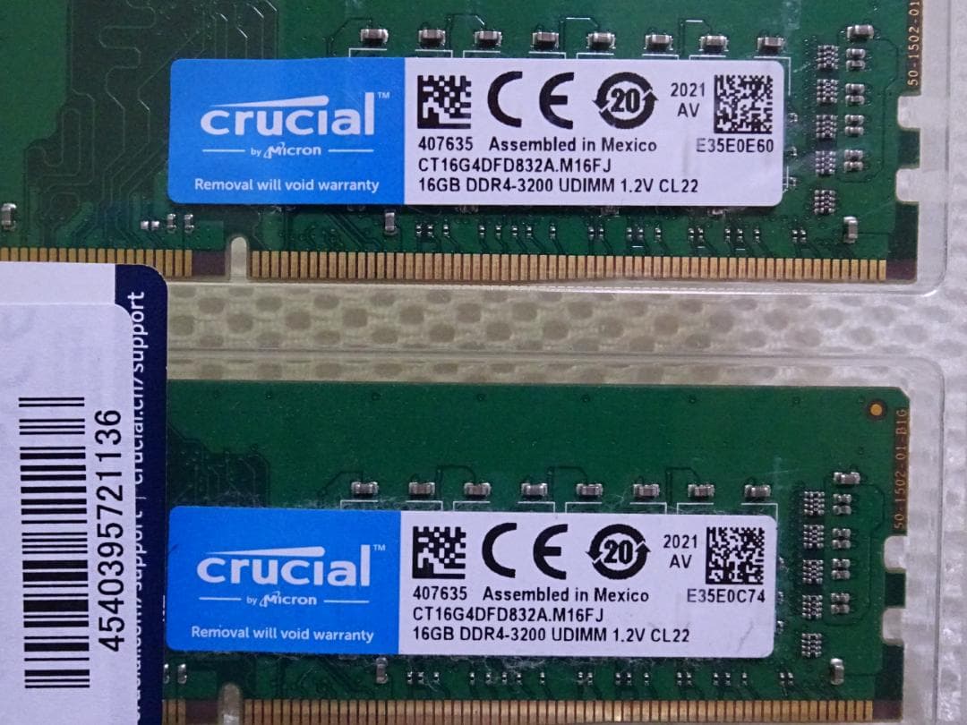 Crucial 32GB(16GB×2) DDR4-3200 1.2V CL22