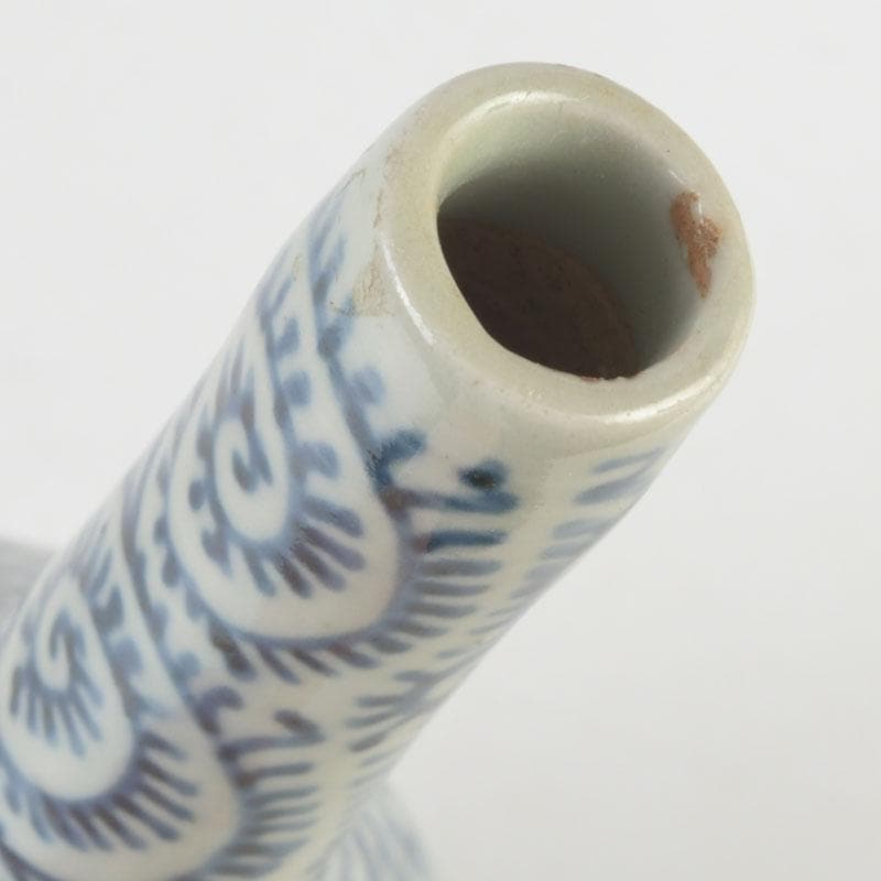 伊万里焼 古伊万里 染付 蛸唐草文 徳利 一輪挿 花生 V 9710 - 工芸品新