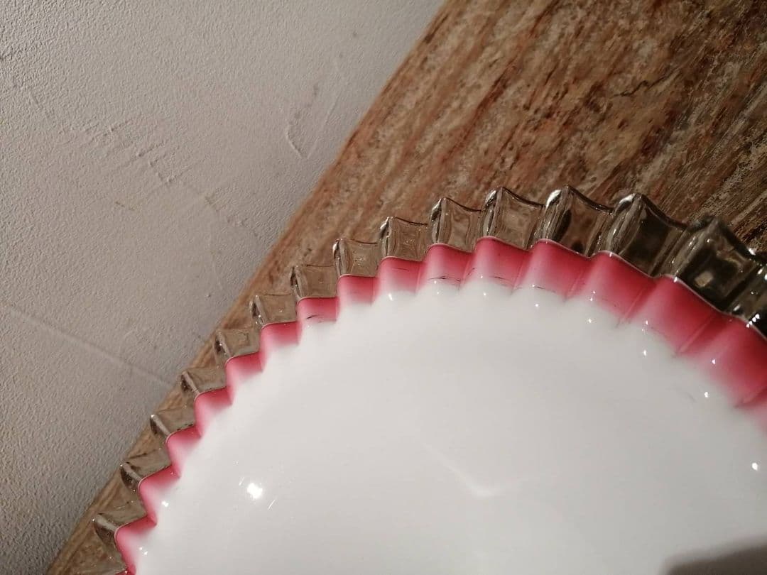 【最終価格】大正ロマン　乳白・ピンク・透明三色電笠